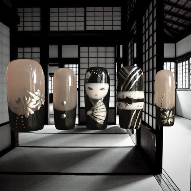 KOKESHIꫂ❁/ 일본 고케시 인형 오리엔탈 네일팁 프레스온 네일