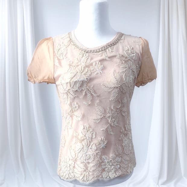 빈티지 레이스 플라워 리본탑