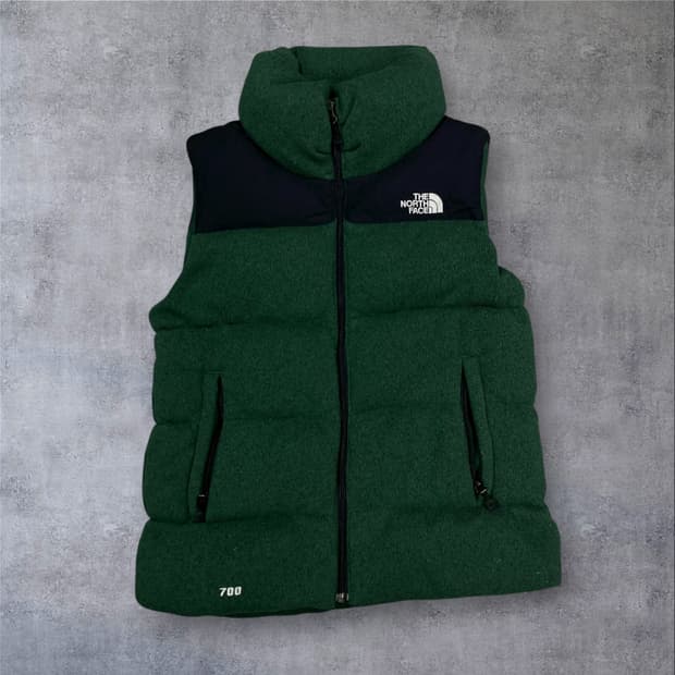 노스페이스 그린 컬러 700 눕시 덕다운 패딩 베스트