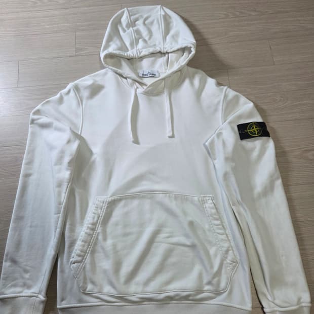 스톤아일랜드 와펜 코튼 플리스 후드티