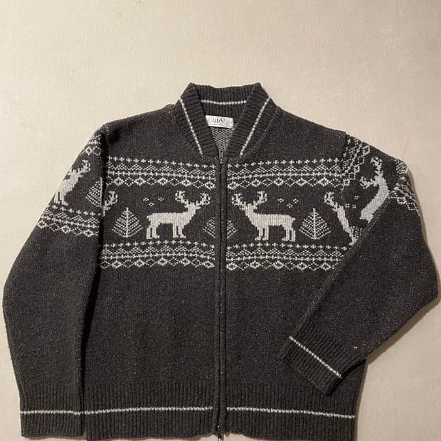 [엘무드] 엘무드 노르딕 보머 니트 집업 월넛 브라운 44