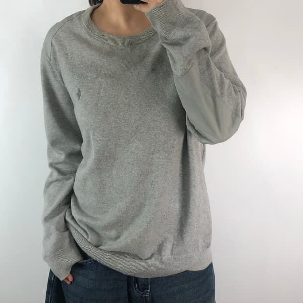 [L] 폴로 그레이 니트