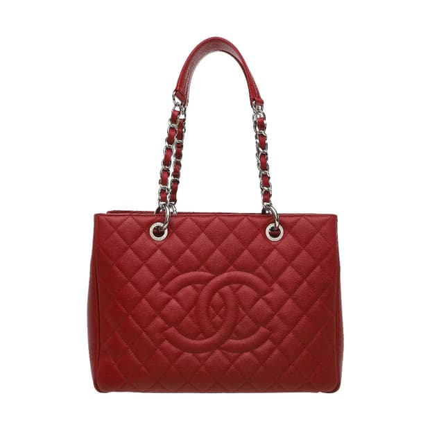 [S급] 샤넬 그랜드 샤핑 그레인드 카프스킨 실버 체인 판매합니다!!!