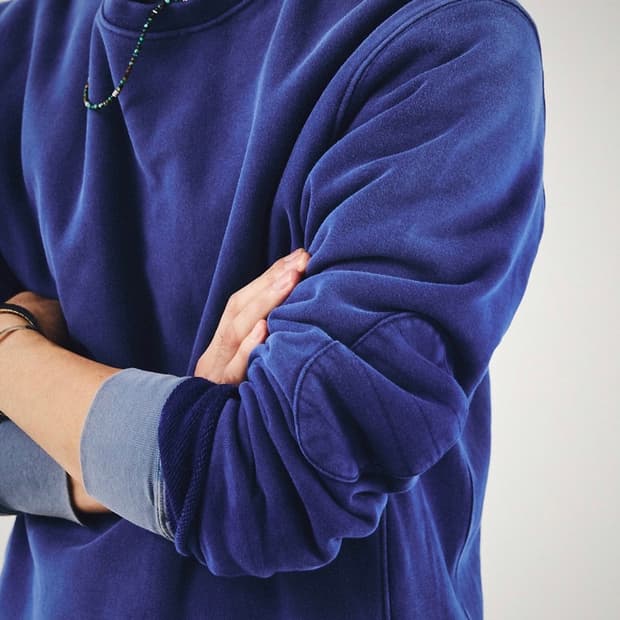 처칠롬퍼 washed sweat shirt 빈티지 블루