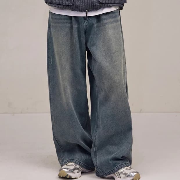 필루미네이트 워시드 데님 팬츠 L사이즈