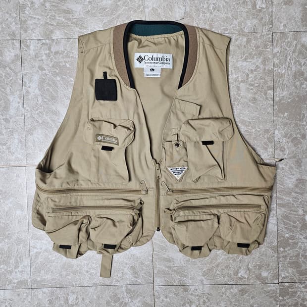컬럼비아 낚시 조끼 베이지  L