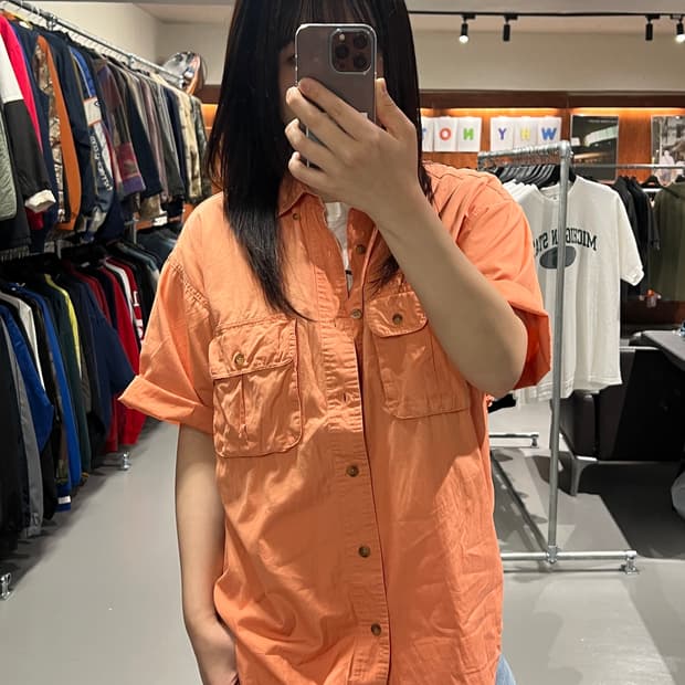 빈티지 반팔 피싱 셔츠