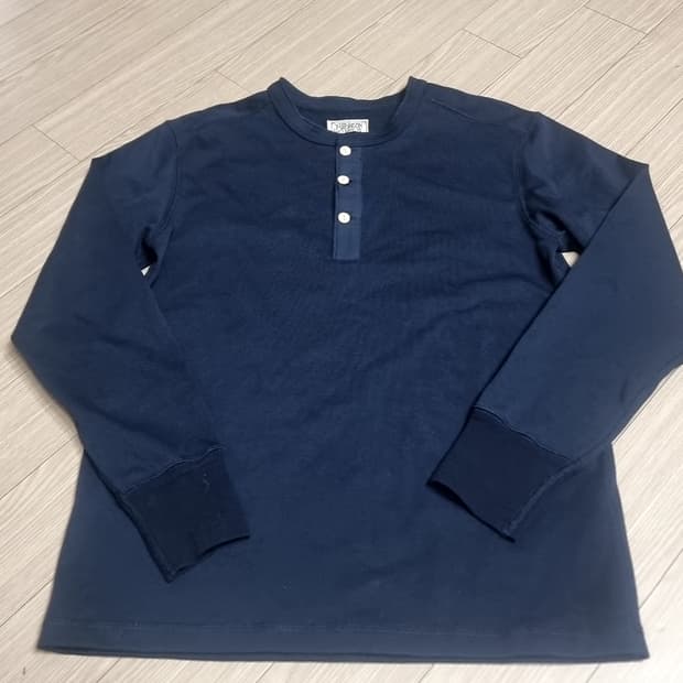 브론슨 남성용 헨리넥 긴팔 티셔츠 네이비(95-100)