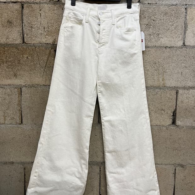 마더 화이트 코튼 팬츠