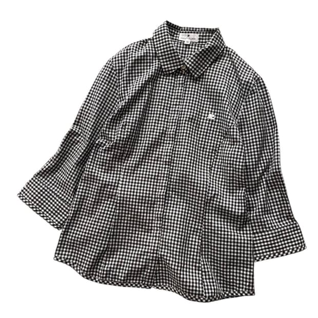 Courrèges 블랙 체크 셔츠