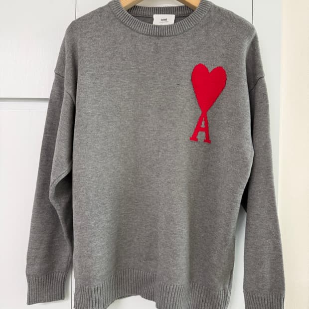 아미 빅자수 니트 그레이 M