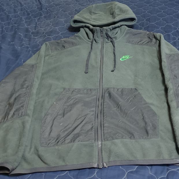 나이키 에센셜 플리스 풀집 후디 자켓 카키 (M)