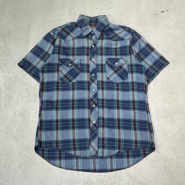 랭글러 웨스턴 체크하프셔츠 s10597