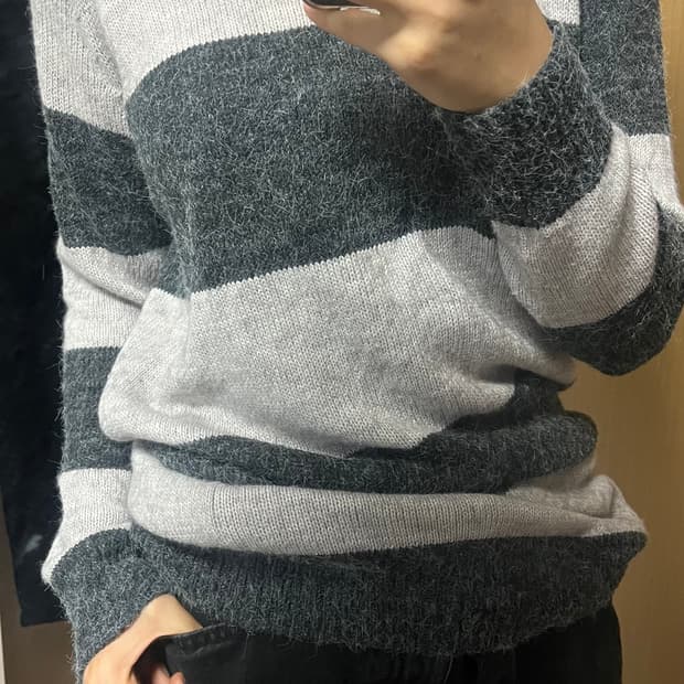 일본 빈티지 줄무늬 니트 원피스 갸루 y2k 모리