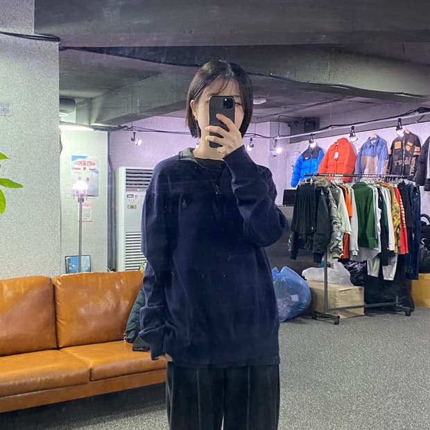 폴로 랄프로렌 네이비 하프집업 니트 B4302