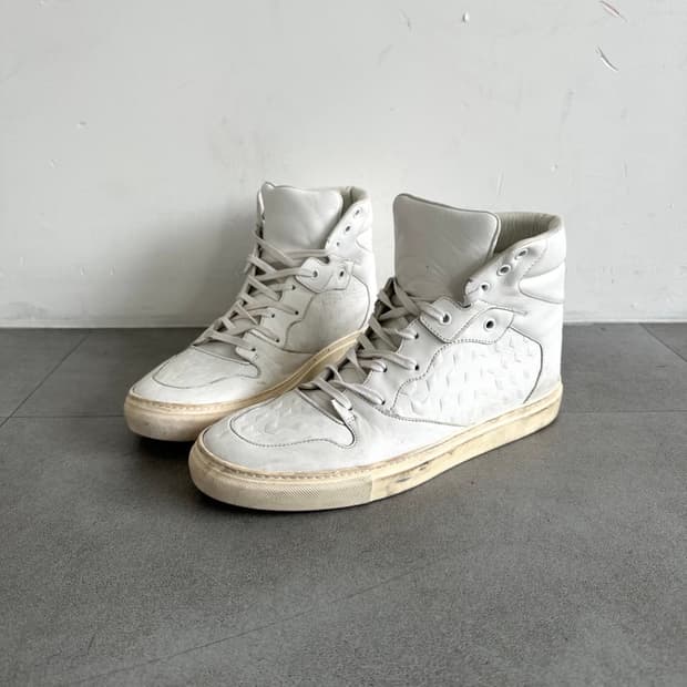 발렌시아가 모노크롬 화이트 레더 하이탑 280