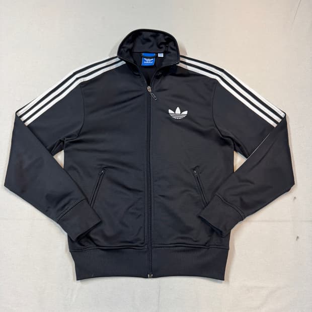 90) 아디다스 파이어버드 삼선 져지 트랙탑 집업 블랙 A12