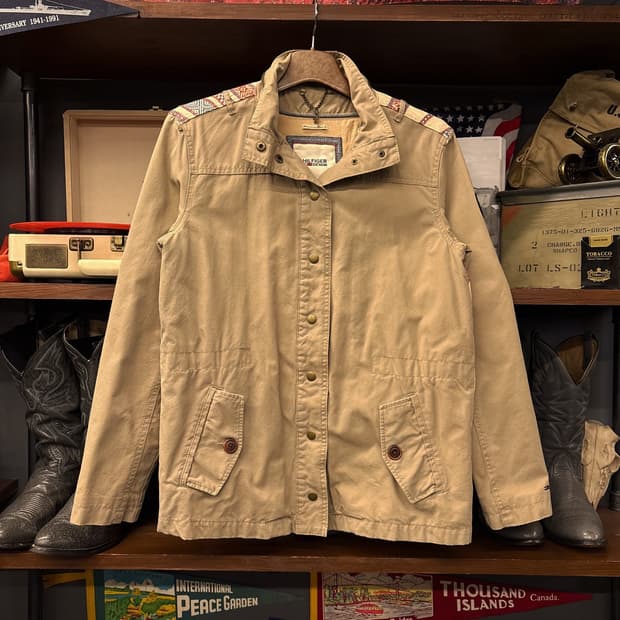 00s 힐피거데님 에스닉 크래프트 패널 필드자켓 카키 N1285