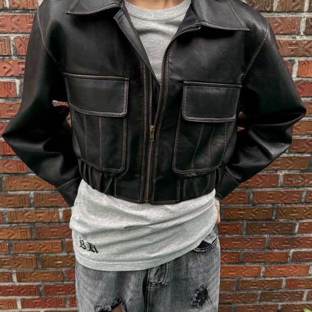 LAFUDGE OUR WOMAN 가죽자켓