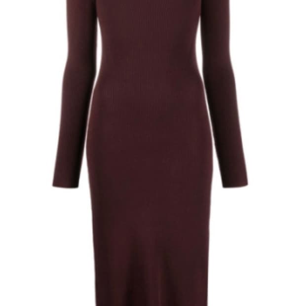 정가 32만) 가니 브이넥 미디 드레스