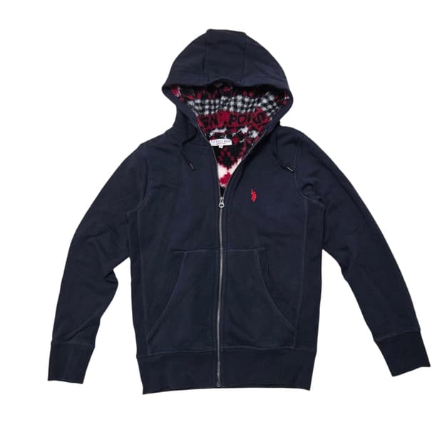 US POLO 양털 후드 집업 