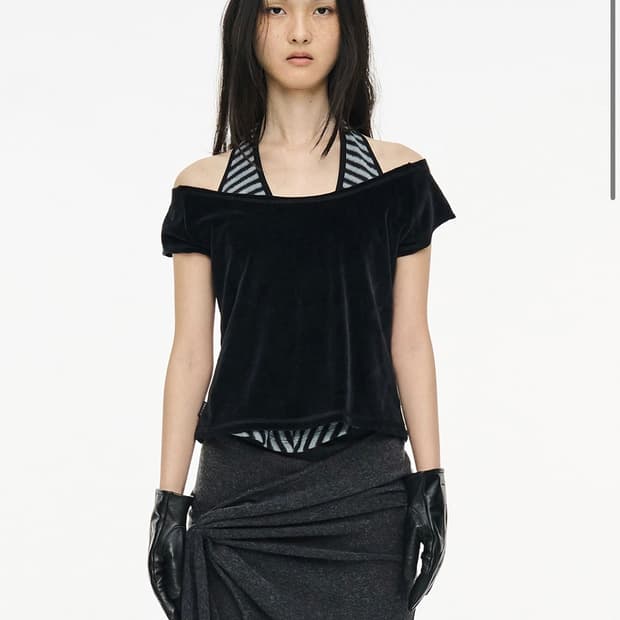 cerric velvet top, black