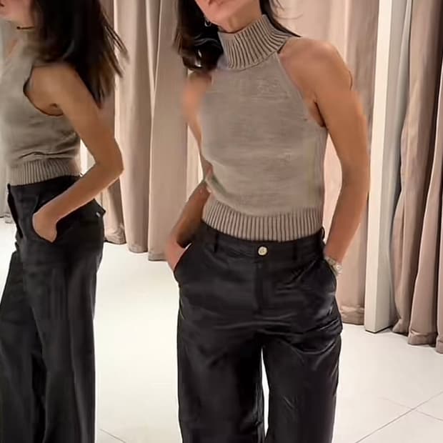 ZARA 자라 홀터 니트 탑