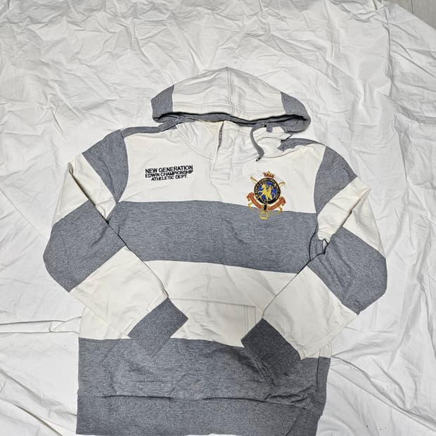 EDWIN 핀터깔 스트라이프 후드티 100