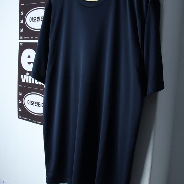 (3XL) 브랜드빈티지 반팔 티셔츠 빅사이즈 기능성 네이비-H32276