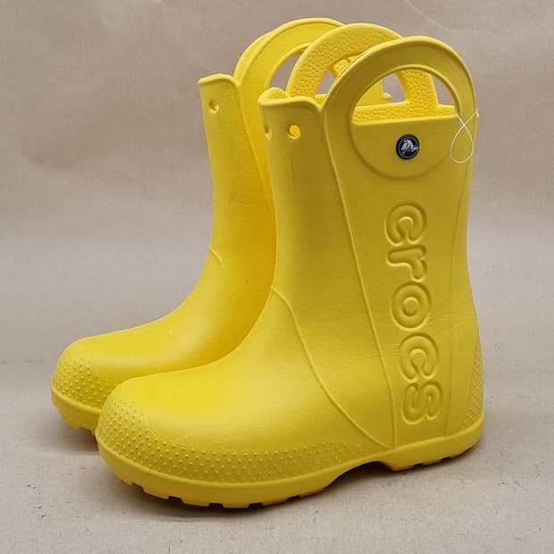 크록스 아동용 옐로우 레인부츠220