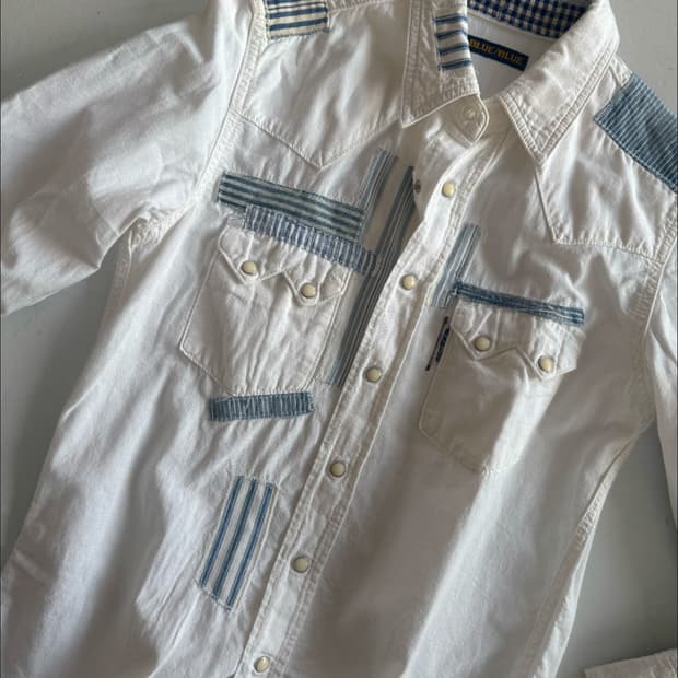 블루블루재팬 패치워크 셔츠 