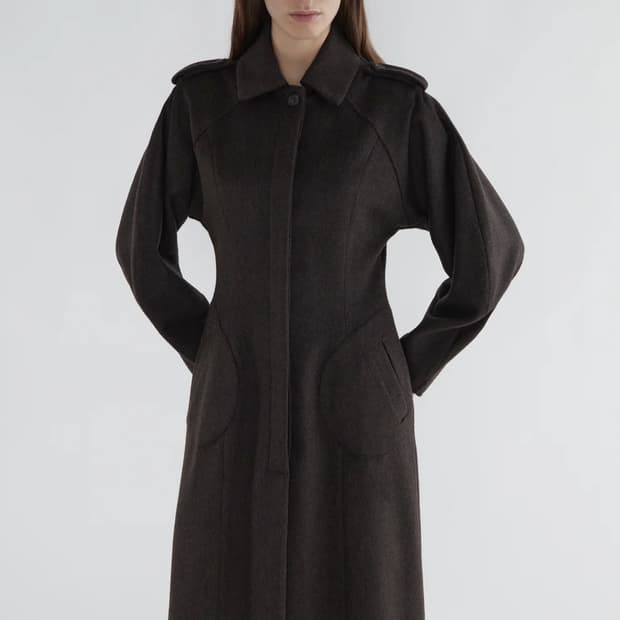 [XS,S,L]팔로마울 Isabel 울 코트/브라운