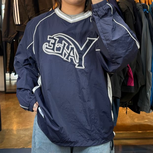예일 빅로고 네이비 웜업