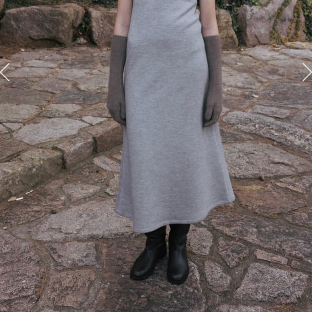 모노하 monoha scallop rib jersey dress 