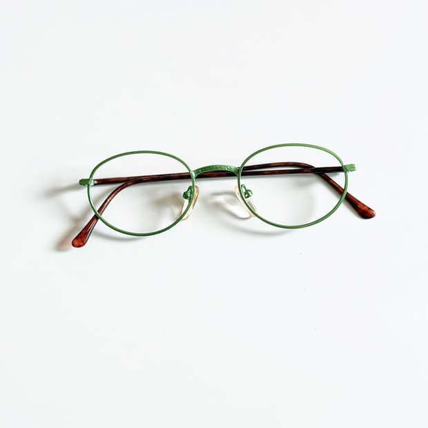 90s EYE WORLD 그린 슬림 오벌 메탈 빈티지 안경