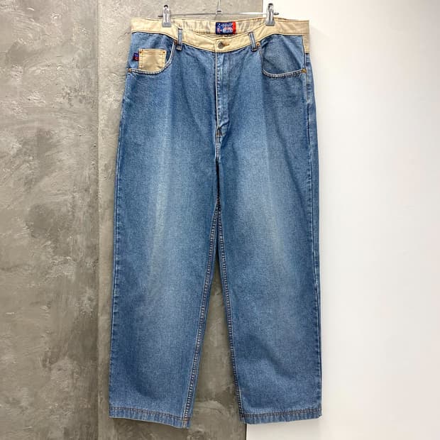 [34-35] 90-00s Coogi 쿠지 다운언더블루 배기핏 데님팬츠