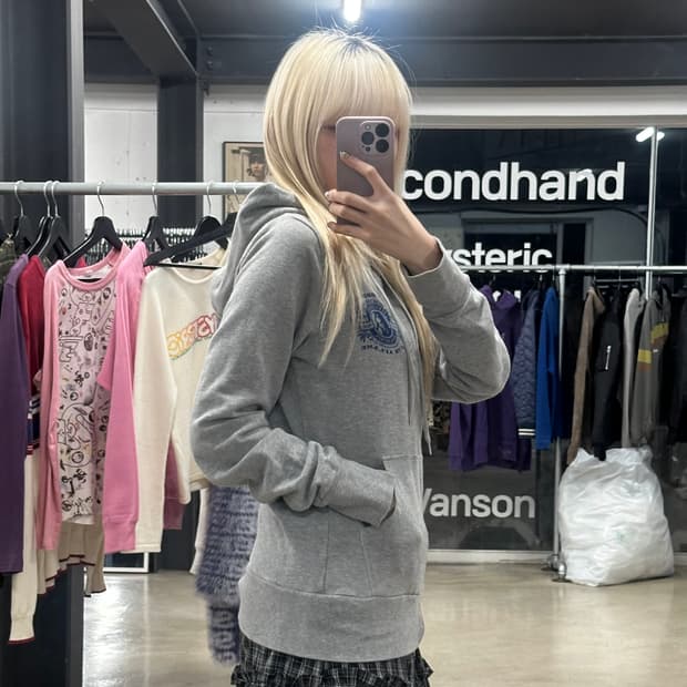 히스테릭 글래머 백로고 후드 집업