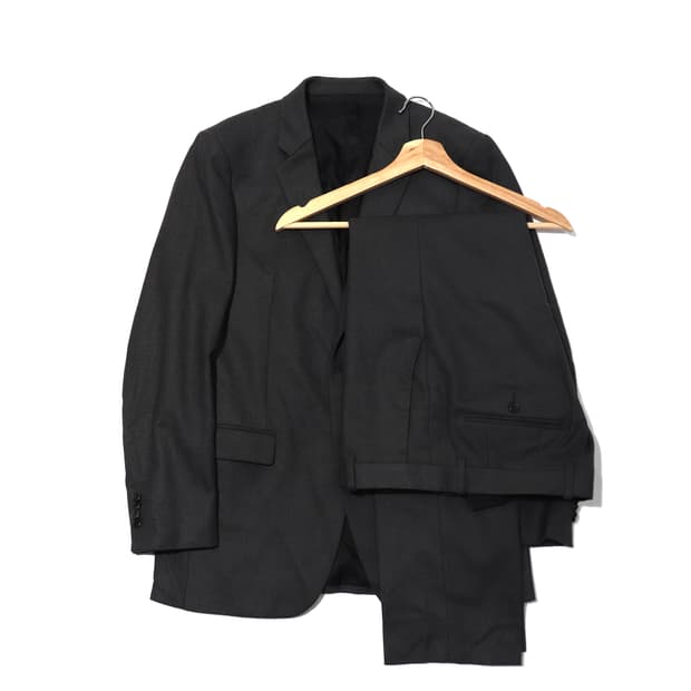 SOLID HOMME 울혼방 차콜 수트 정장 세트 105/팬츠 35