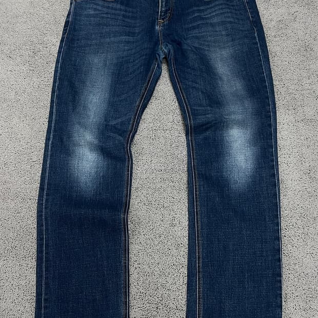 (38) 에비수 슬림핏 중청 데님 팬츠