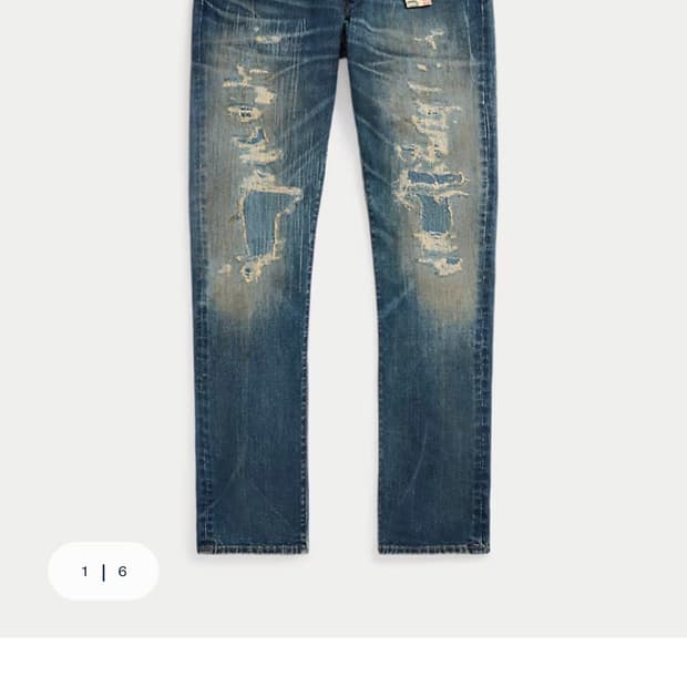 RRL 하이 슬림 브래넌 리페어드 진