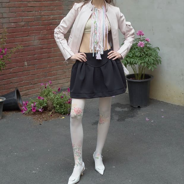 Open yy 핑크 라이더 자켓 m