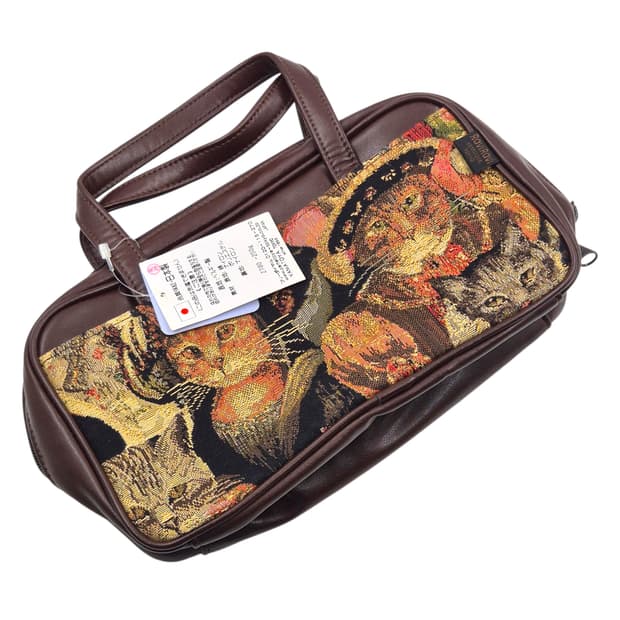 90s 도쿄 야마토야 고블랭 엔틱 고양이 핸드백