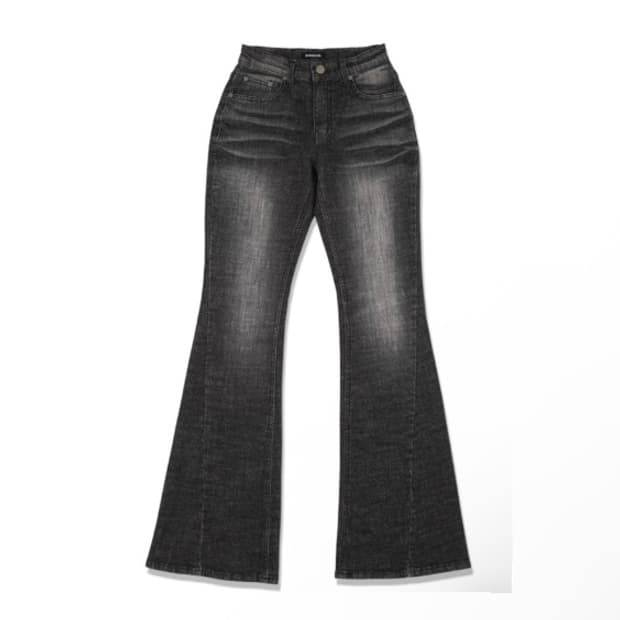 실사O) 시너진 캣워싱 데님팬츠 블랙