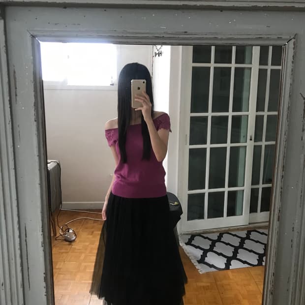 vintage black sha skirt
