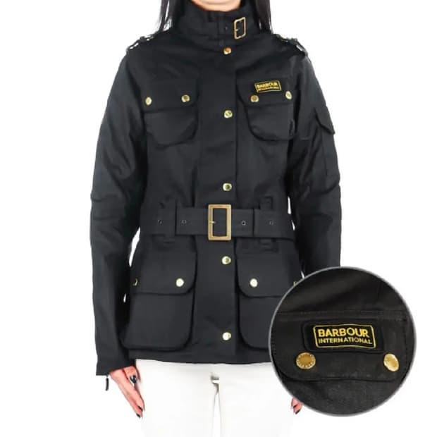 8 바버 인터내셔널 블랙 여성 왁스 자켓