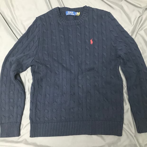 폴로 랄프로렌 케이블 니트 코튼 L
