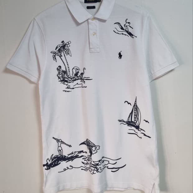 L ) 폴로 화이트 PK 반팔티
