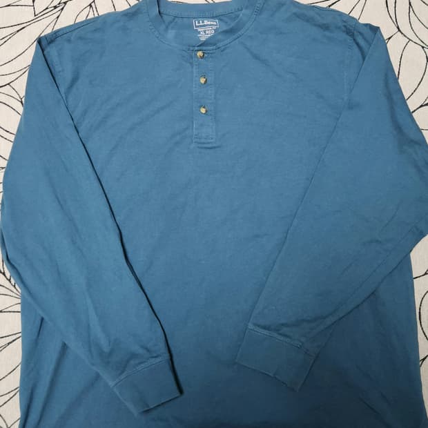L.L.Bean 헨리넥 긴팔 티셔츠 XL 청록색