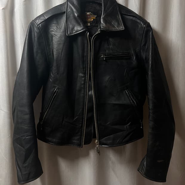 할리 데이비슨 크롭 레더 자켓