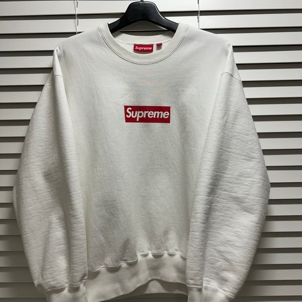슈프림 워시드 박스로고 스웻셔츠 L